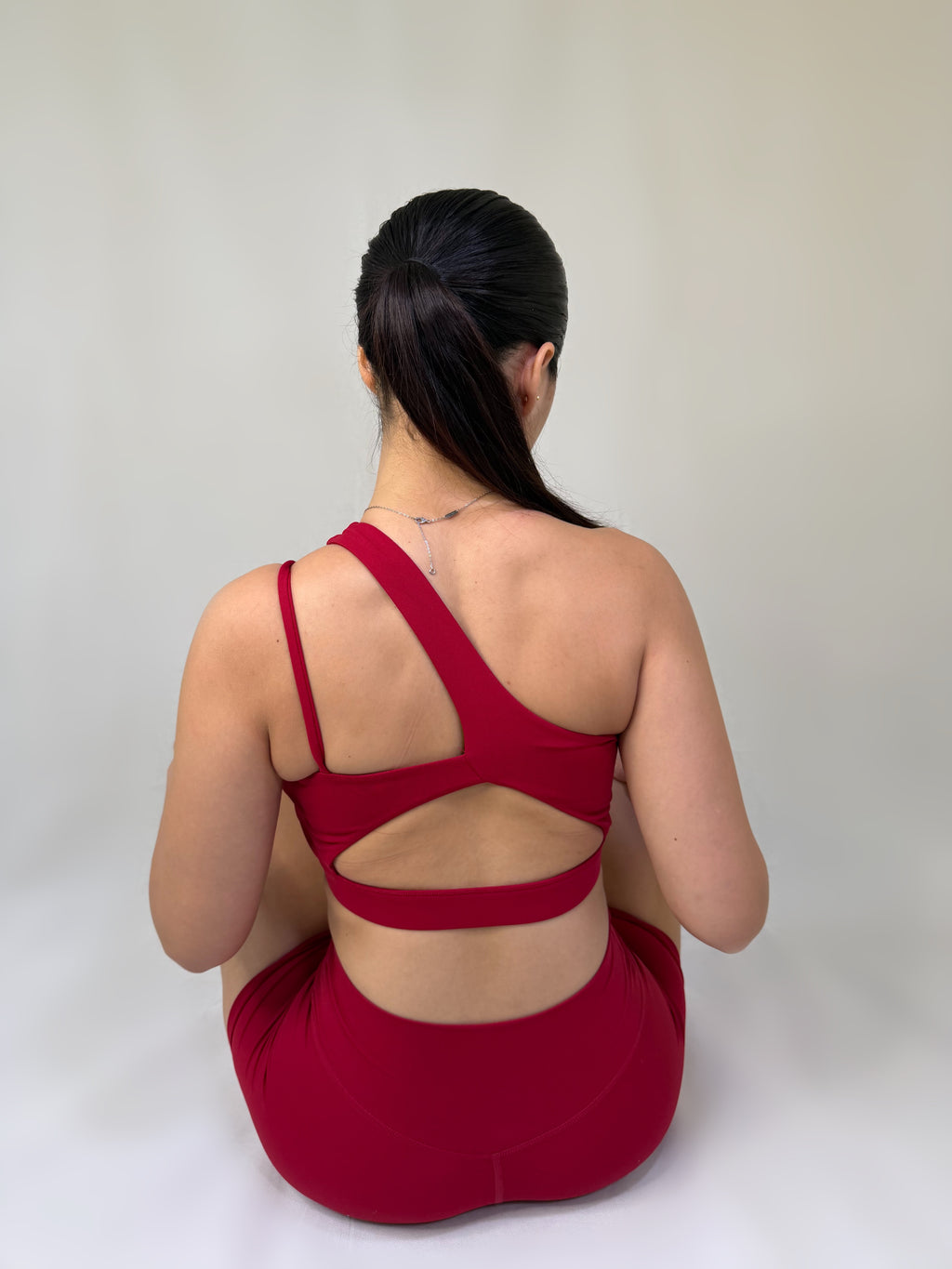 one shoulder sports  bra