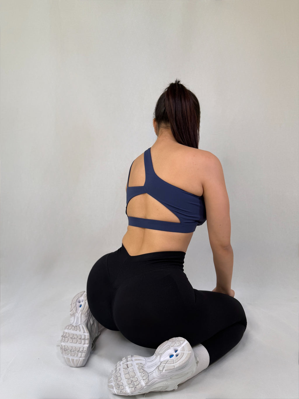 one shoulder sports  bra