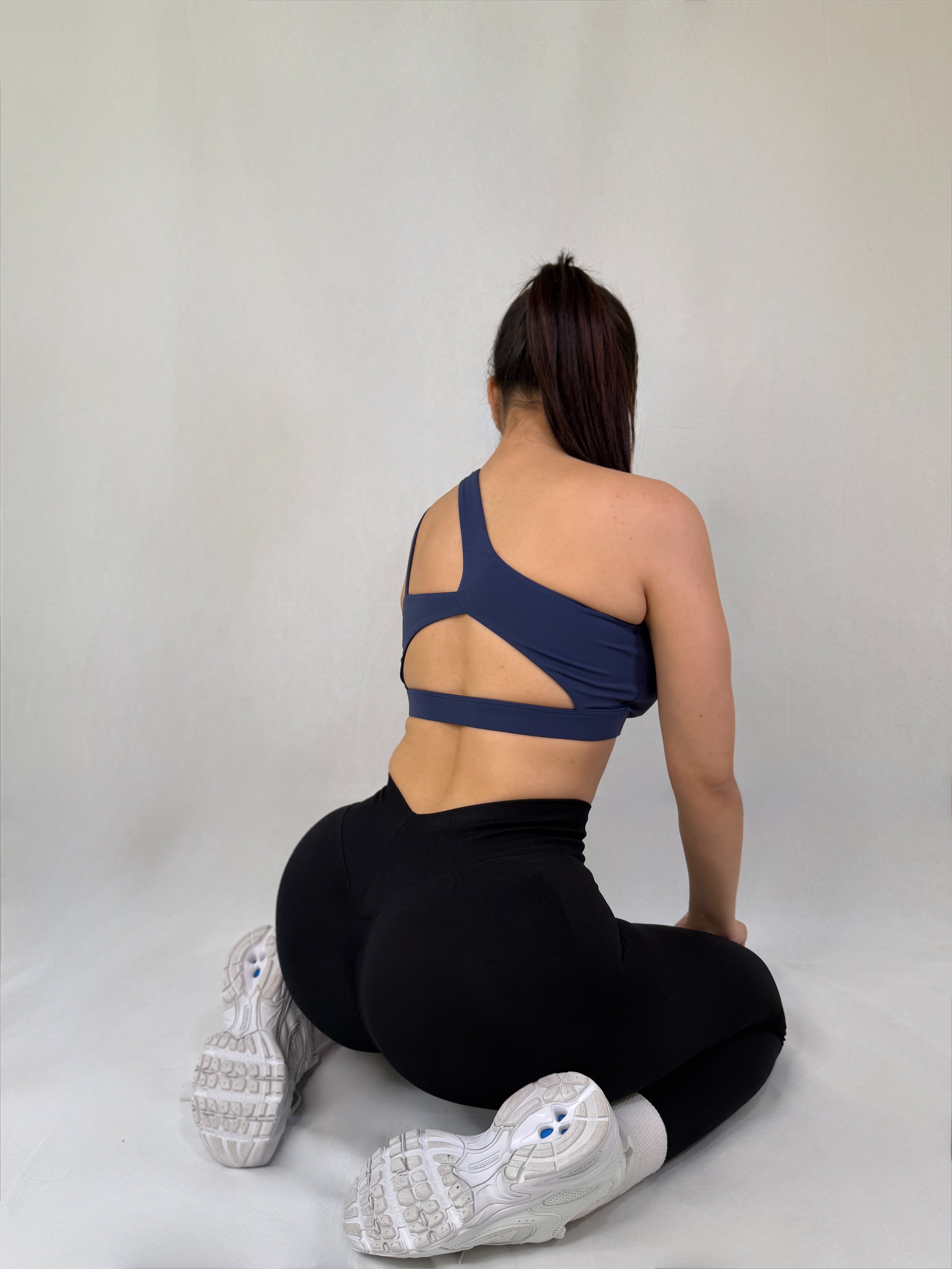 one shoulder sports  bra
